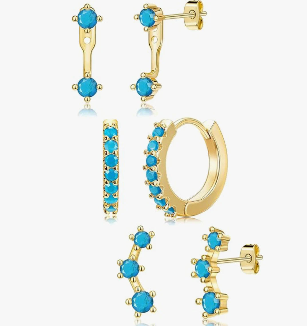 3 set Gold plated earrings
