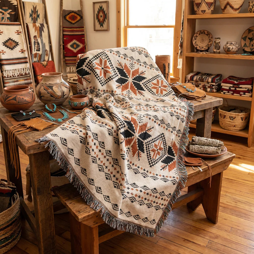 BlueFeather Woven Tapestry Blanket