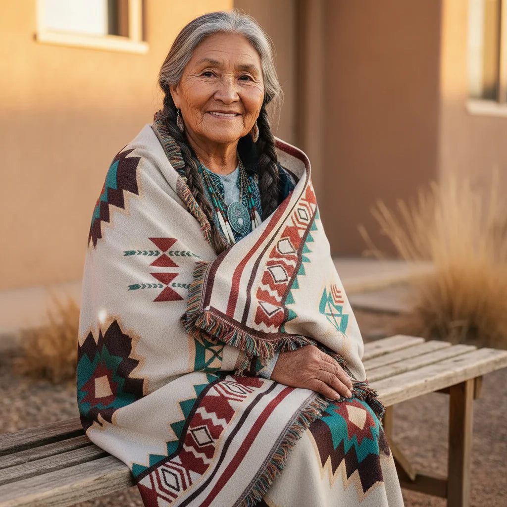 BlueFeather Woven Tapestry Blanket
