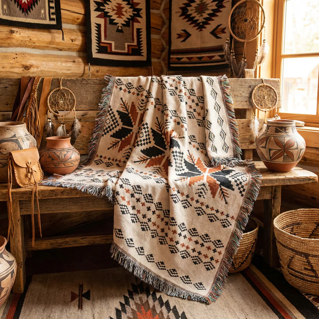 BlueFeather Woven Tapestry Blanket