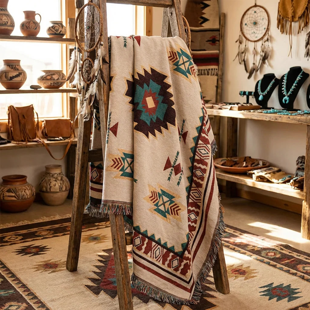 BlueFeather Woven Tapestry Blanket